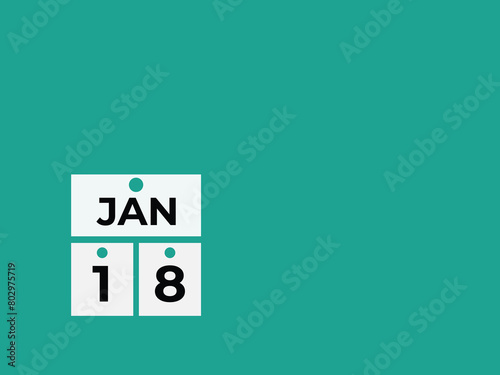 january 18 calendar reminder. 18 january daily calendar icon template. Calendar 18 january icon Design template. Vector illustration

