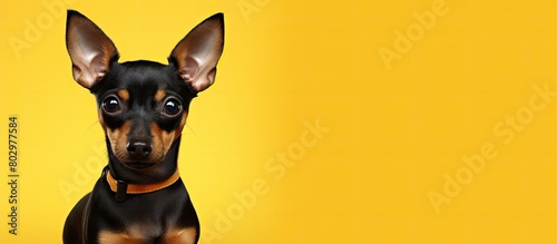 A charming toy terrier sits...