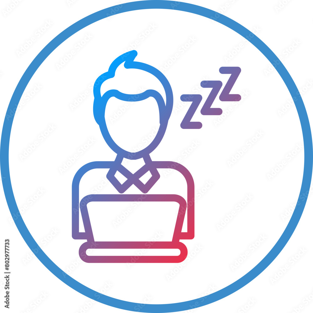 Sleepy Worker Icon Style