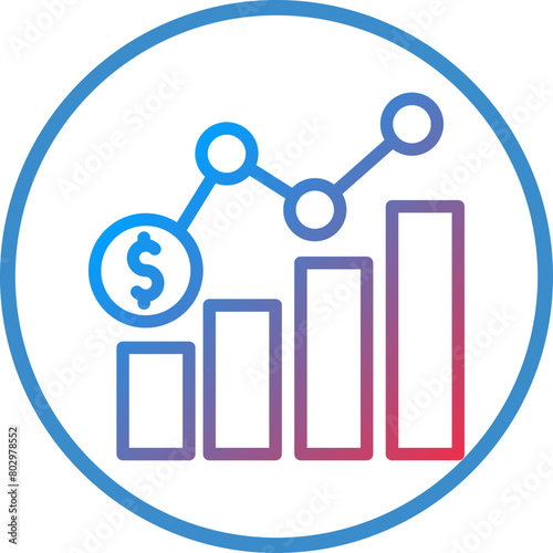 Average Dollar Sale Icon Style