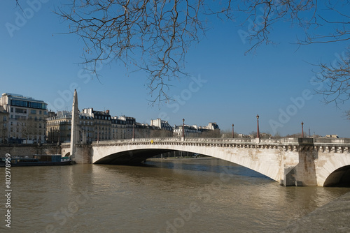 The Pont de la Tournelle, a famous bridge crossing the Seine in Paris, France .