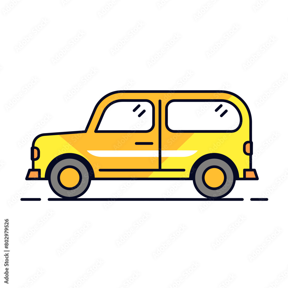 yellow van isolated on white yellow van isolated on white