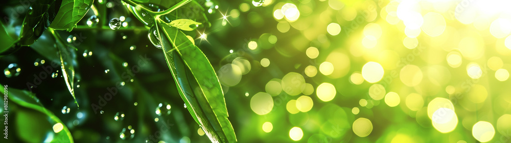 natural sustainable plant background, preservation of nature through environmental protection, created with generative AI technology