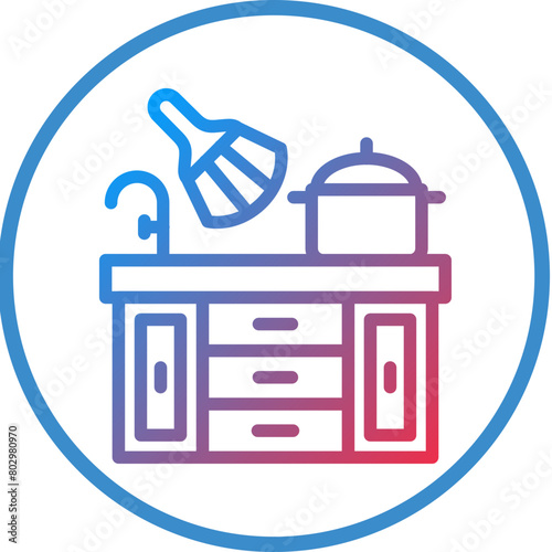 Kitchen Cleaning Icon Style