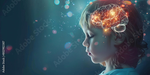 Neurodevelopmental Disorder  The Brain Abnormalities and Developmental Delays - Picture a child with a highlighted brain showing structural abnormalities