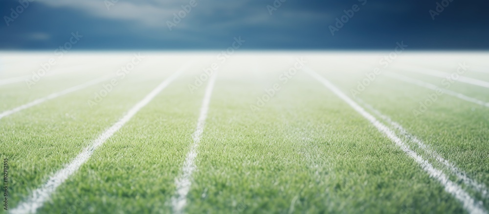 A copy space image showcasing the distinct white lines adorning a sports field