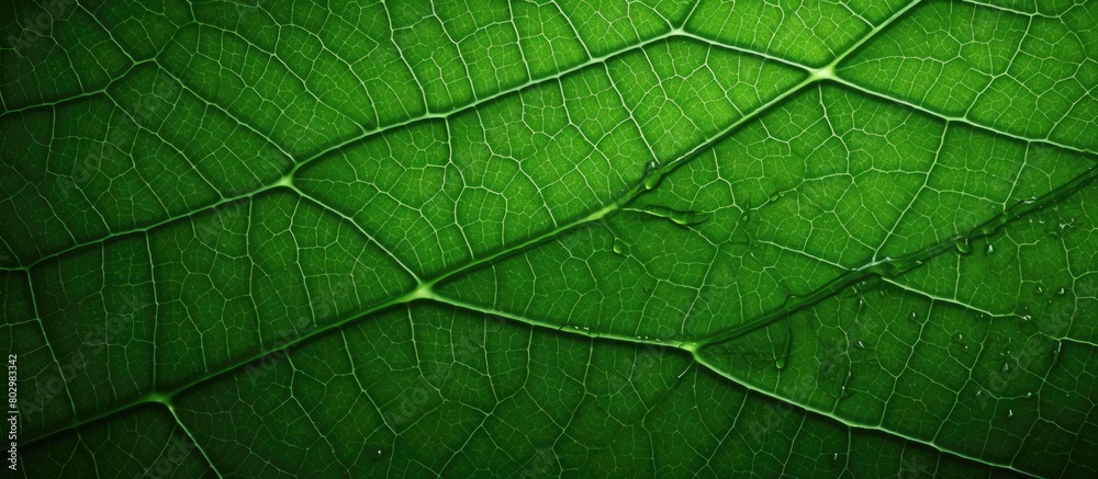 A close up image of the intricate texture found on a vibrant green leaf with ample copy space for added details A close up image of the intricate texture found on a vibrant green leaf with ample copy space for added details