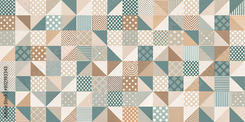 seamless geometric Patterns Illustrate a clean and simple background with geometric shapes and patterns in muted tone . AI Generative