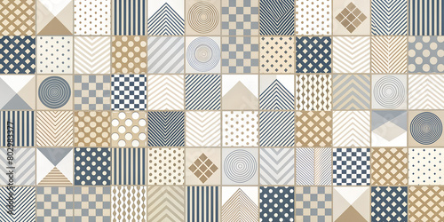 seamless geometric Patterns Illustrate a clean and simple background with geometric shapes and patterns in muted tone . AI Generative