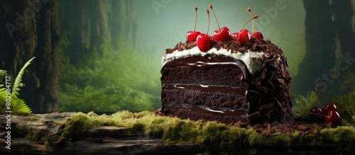 A black forest cake with a copy space image