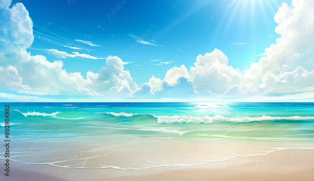 Obraz premium the beautiful sky and sea. Generative AI.