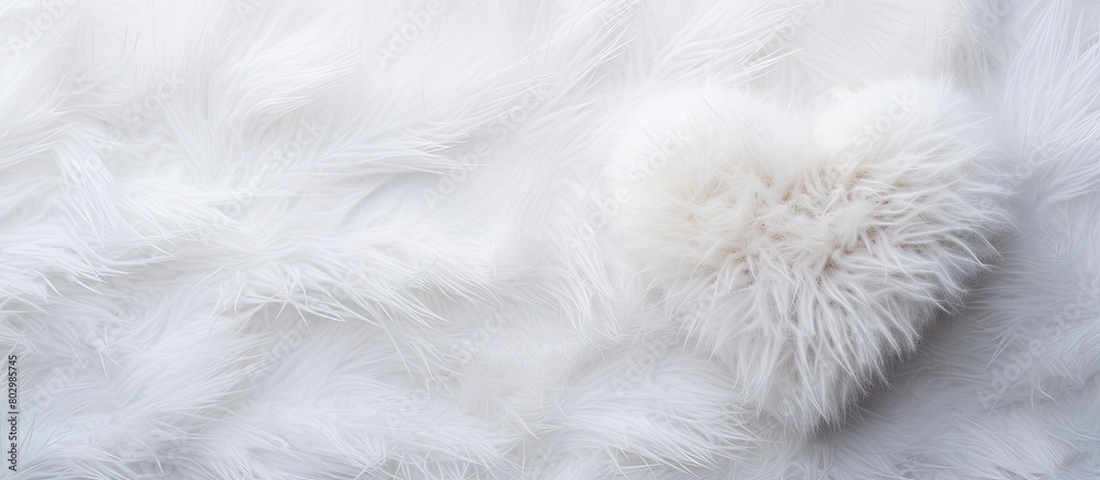 A Christmas heart decoration is placed on a white fur surface providing ample space for a copy space image A Christmas heart decoration is placed on a white fur surface providing ample space for a copy space image