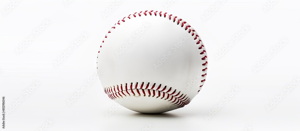 A baseball on a white background with ample copy space image A baseball on a white background with ample copy space image