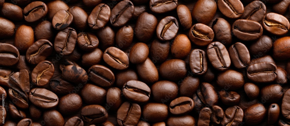 A copy space image depicting the textured background of roasted coffee beans A copy space image depicting the textured background of roasted coffee beans