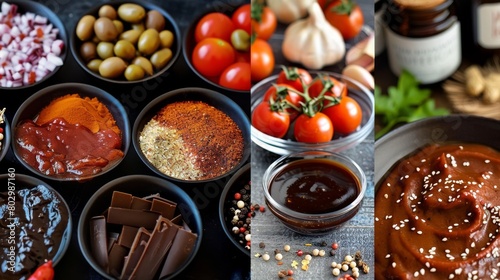 BBQ Sauce Inspiration: Artistic Collage of Ingredients photo
