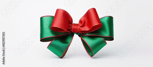 A colorful gift bow in red ...
