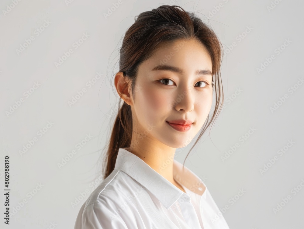 Elegant Confidence: Formal ID Photo of Mid-20s Korean Woman