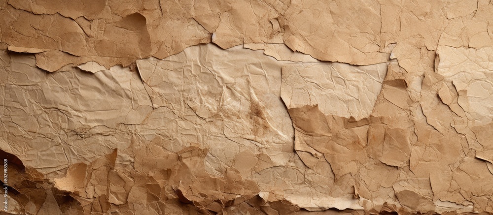 A copy space image of torn cardboard with a textured and recycled appearance A copy space image of torn cardboard with a textured and recycled appearance
