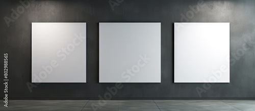 A dark grey wall is adorned...