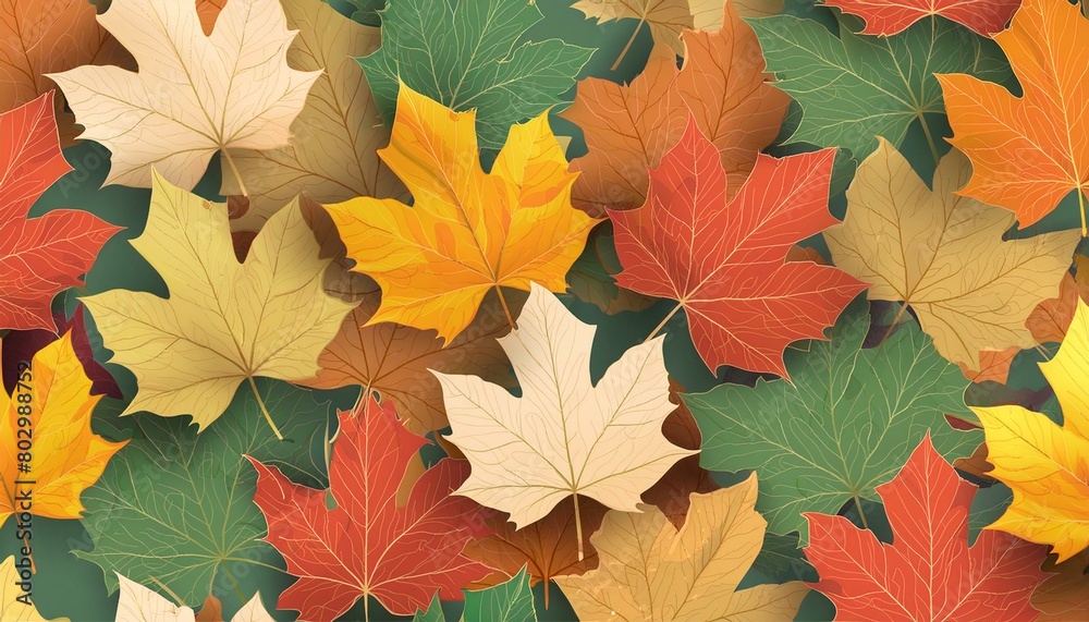 Autumn maple leaves pattern background