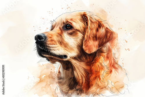 watercolor painting of a dog