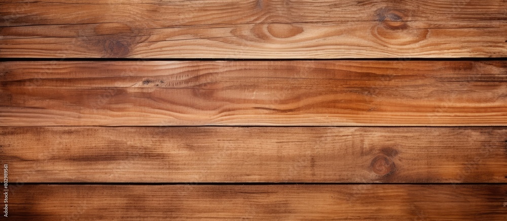 Naklejka premium A brown wooden board as a horizontal or vertical background template with empty copy space for your text design or words