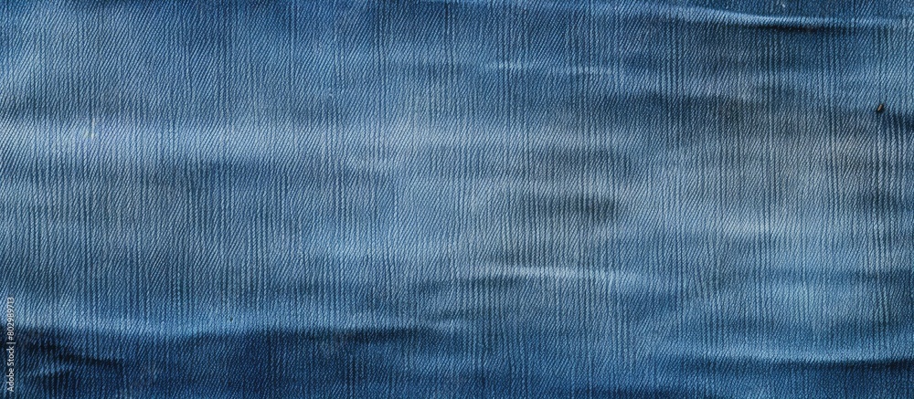 A detailed close up of the texture of a blue denim skirt providing plenty of copy space for an image