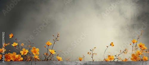 A background with solitary flowers providing ample empty space for an image photo