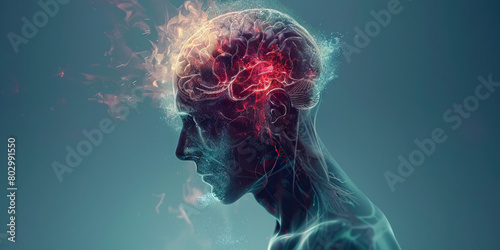 Marchiafava-Bignami Disease: The Corpus Callosum Degeneration and Cognitive Impairment - Picture a person with a highlighted corpus callosum showing degeneration photo