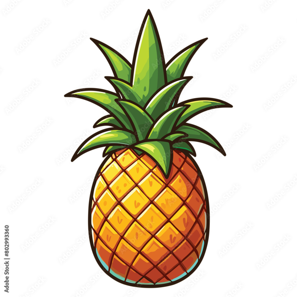 cartoon pineapple vector illustration cartoon pineapple vector illustration