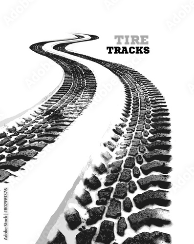 Tire tracks vector illustration