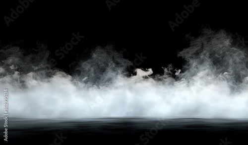 Monochrome photo of smoke creating a natural landscape in the sky