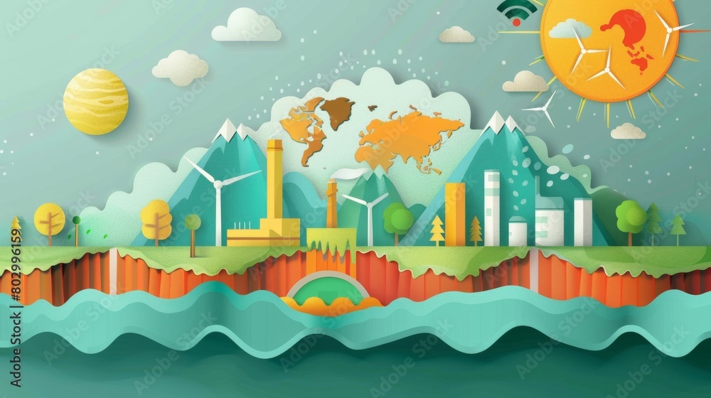 Fototapeta premium Infographics explaining the concept of climate change.