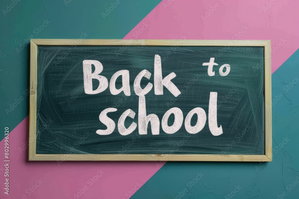 Fototapeta premium Creative Back to School Concept with Chalkboard and Standing Eraser