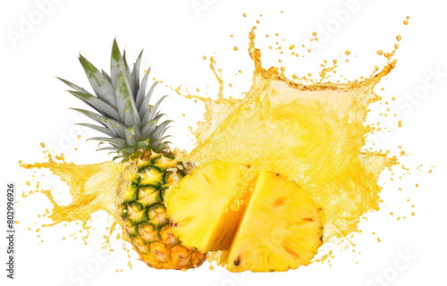 PNG Pineapple juice splash border fruit plant food