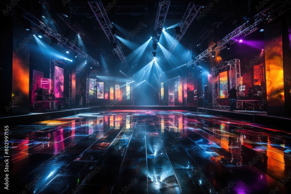 RGB lightning neon dance studio glowing RGB lightning neon dance studio glowing