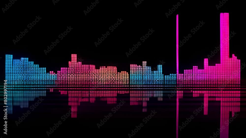 A vibrant sound wave in various colors displayed on a stark black background, representing the visual depiction of audio frequencies. A vibrant sound wave in various colors displayed on a stark black background, representing the visual depiction of audio frequencies.