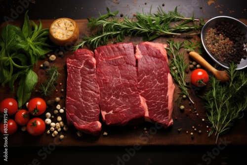 Fresh raw meat beef
