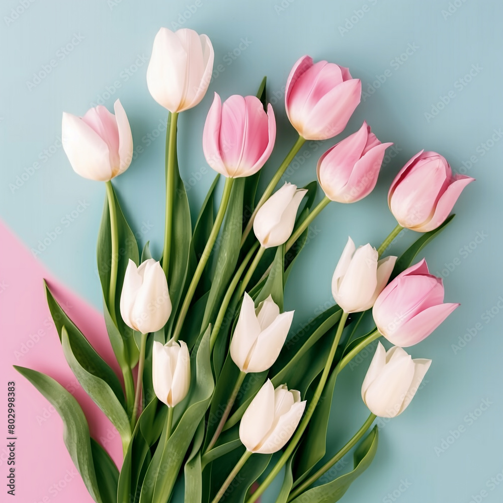 bouquet of pink tulips