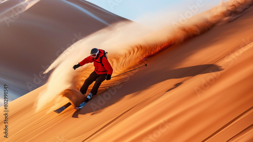 person skiing on the desert
