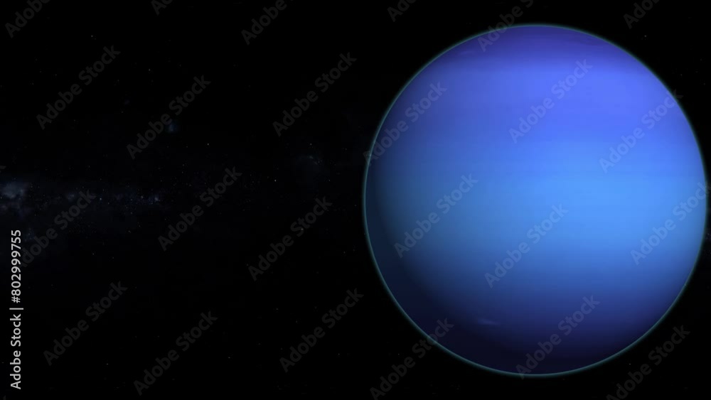 Planet Neptune As Majestic and Beautiful Giant Blue Planet as it is, High Quality 3D Rendering Animation.