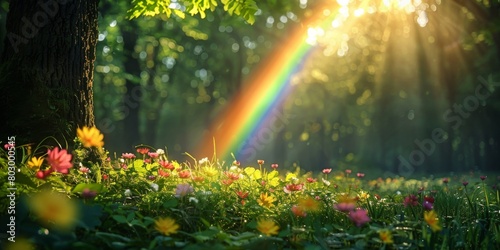 Vibrant Rainbow Over Scenic Landscape - Celebrating International Children's Day