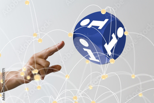 abstract lines with dots ov...