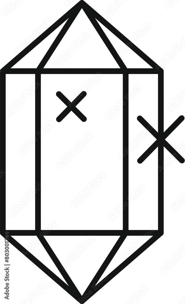 Magic crystal icon outline vector. Gem diamond. Prism object shape Magic crystal icon outline vector. Gem diamond. Prism object shape
