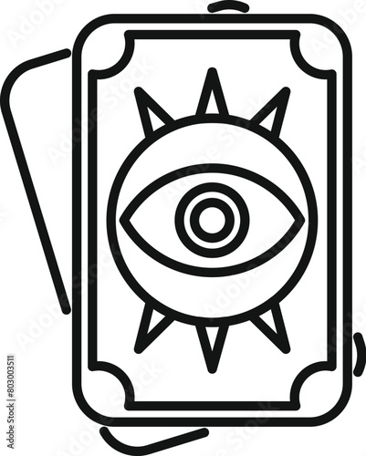 Taro cards icon outline vector. Spiritual game future. Esoteric arcana