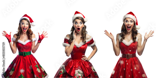 A beautiful lady wearing a Christmas dress