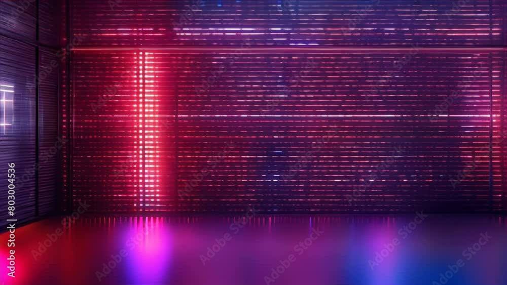 Glowing pink and blue neon lights in a dark room. AI. Glowing pink and blue neon lights in a dark room. AI.