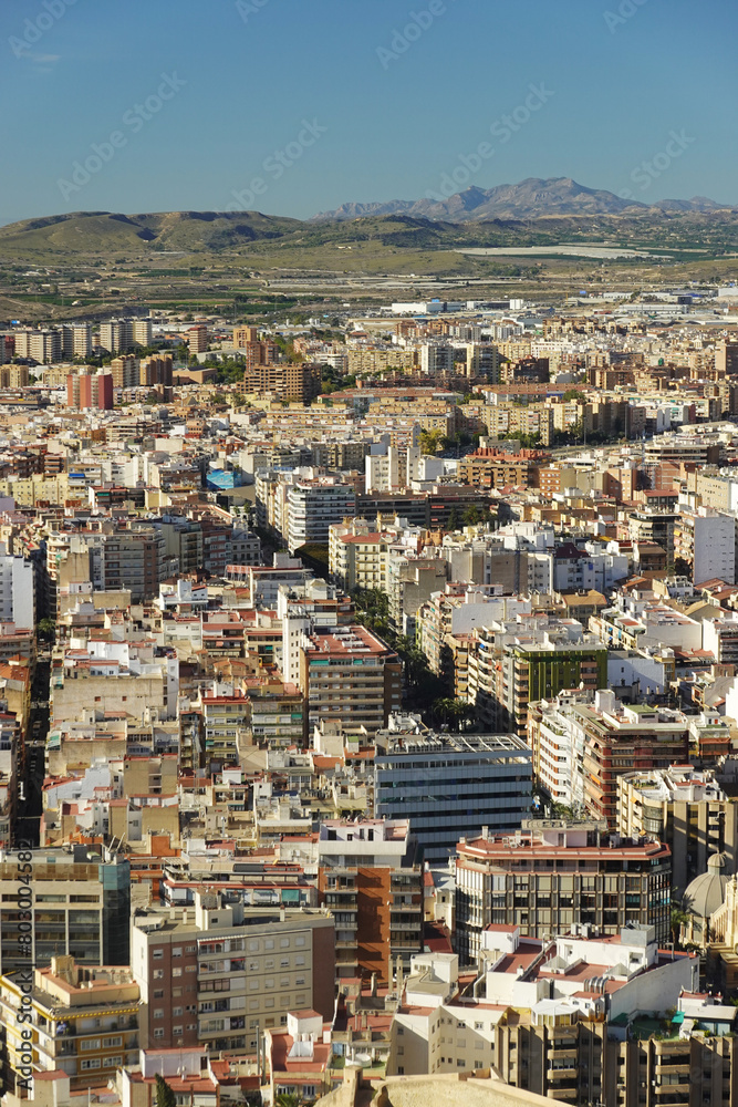 The panorama of Santa Barbara castle, Alicante, Spain The panorama of Santa Barbara castle, Alicante, Spain