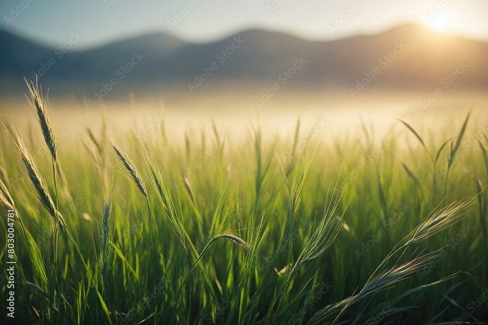 grass in the fog