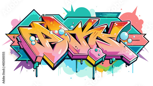 Vibrant Urban Graffiti Art on Wall with Colorful Splash